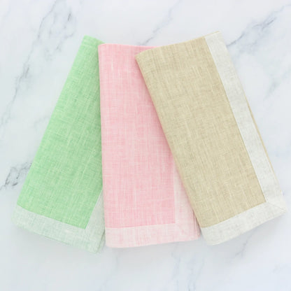 Inverted Contrasting Hem Linen Dinner Napkins (each)