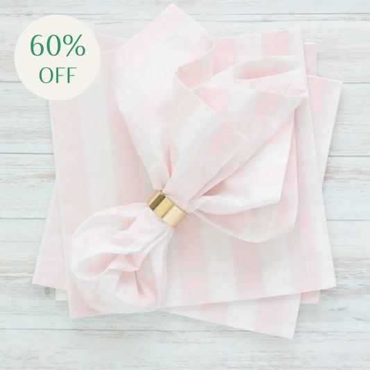 Pink Cabana Stripes Cotton Dinner Napkins (each)