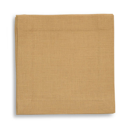 Set of 4 Cappuccino square linen cocktail napkins