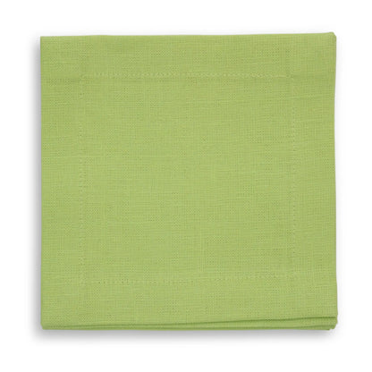 Set of 4 Carnival Green square linen cocktail napkins