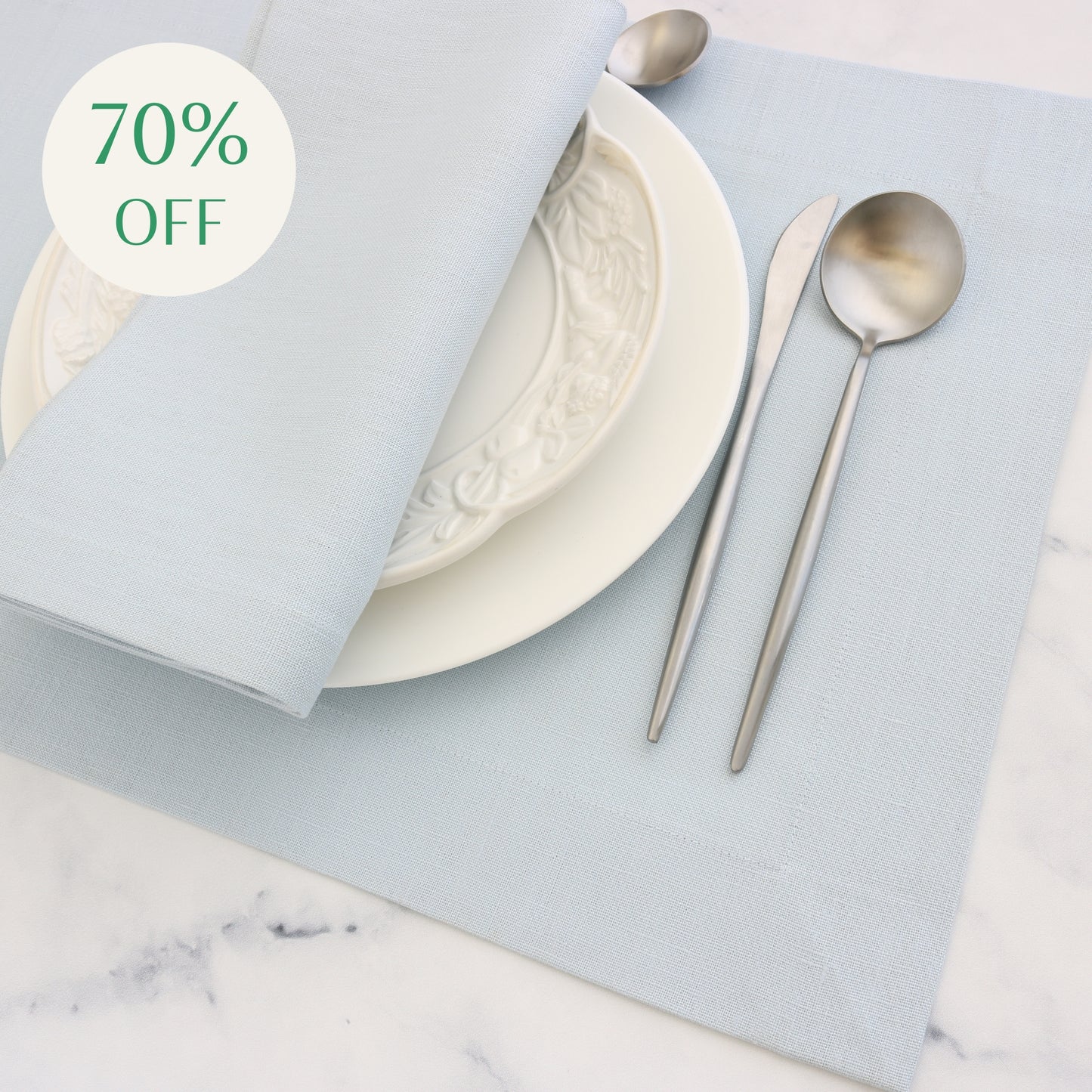 Ice Blue Linen Placemats (set of 6)