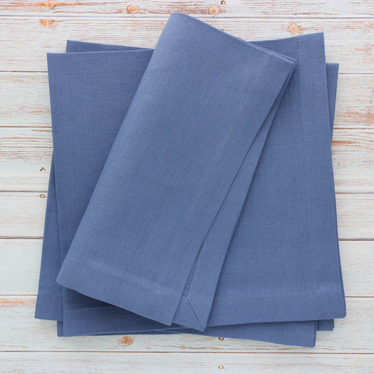 Raul Blue linen napkin set of 4, handmade by Cora's Linen