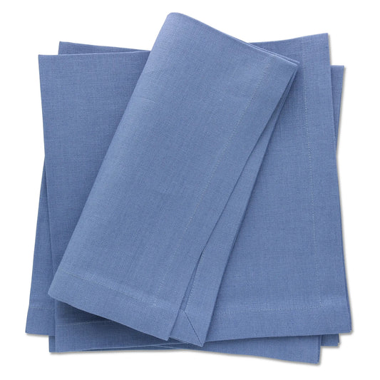 Raul Blue linen napkin set of 4 without background, handmade by Cora's Linen