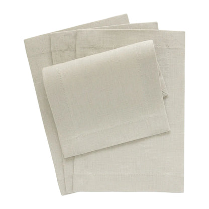 Set of 4 Sand rectangular linen cocktail napkins by Cora's Linen