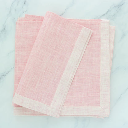 Inverted Contrasting Hem Linen Dinner Napkins (each)