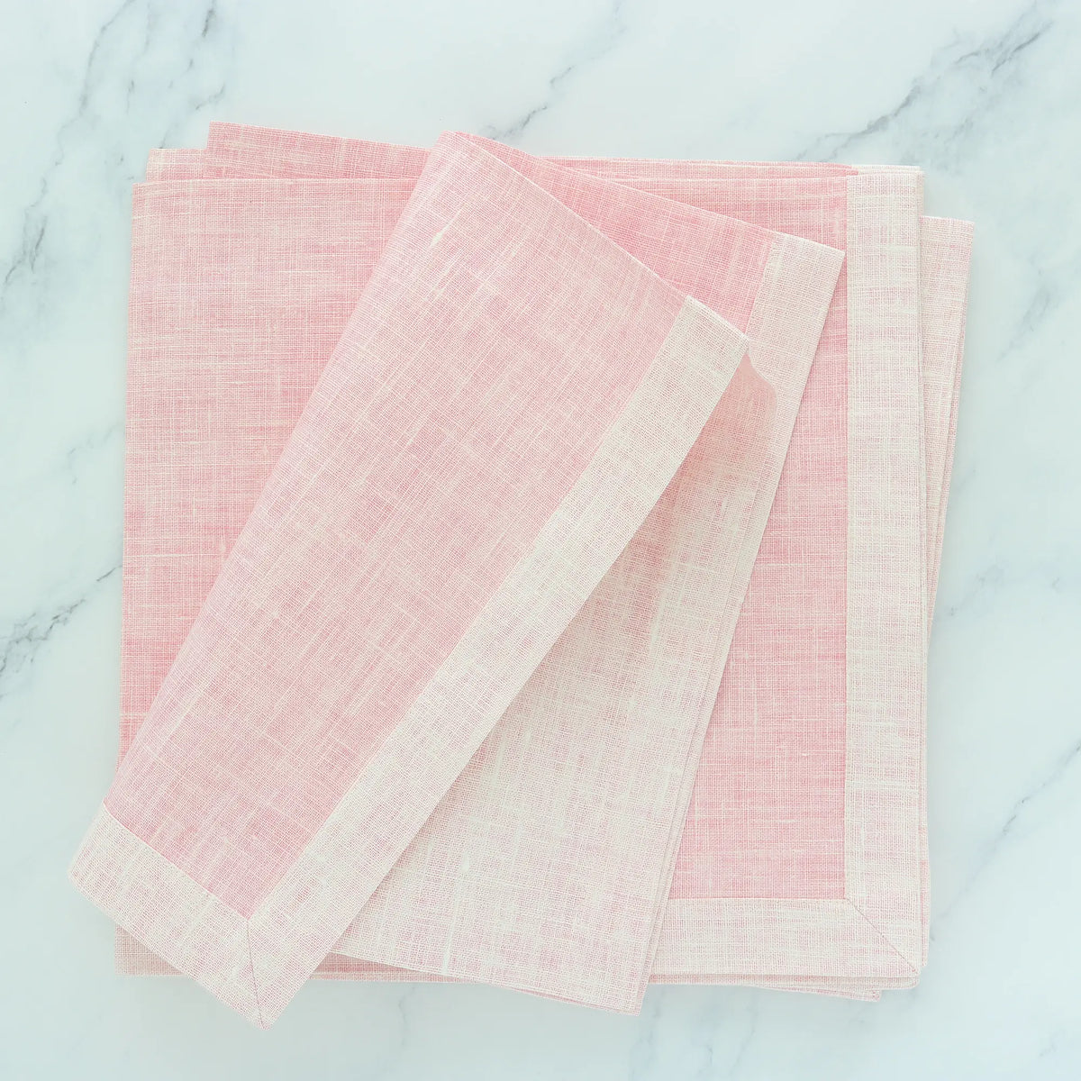 Inverted Contrasting Hem Linen Dinner Napkins (each)