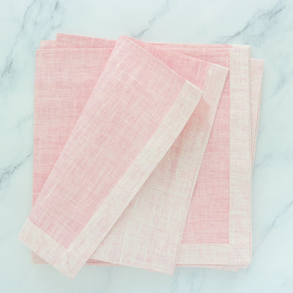 Inverted Contrasting Hem Linen Dinner Napkins (each)