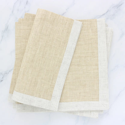 Inverted Contrasting Hem Linen Dinner Napkins (each)