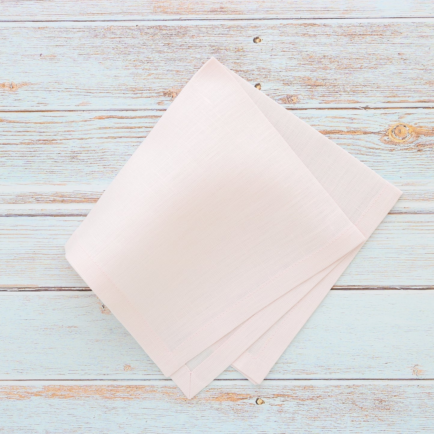 Pink Plain Hem Italian Linen Handkerchief (each)
