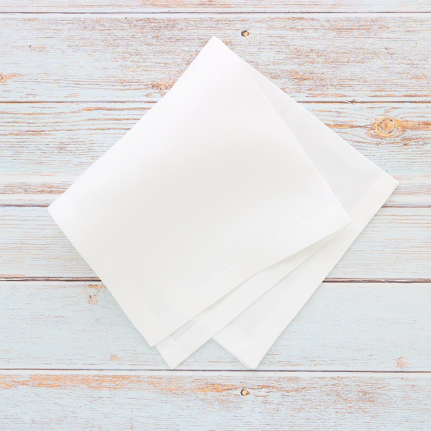 White Plain Hem Italian Linen Handkerchief (each)