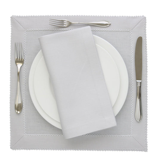 Quartz Grey Linen Dinner Napkins (set of 4)