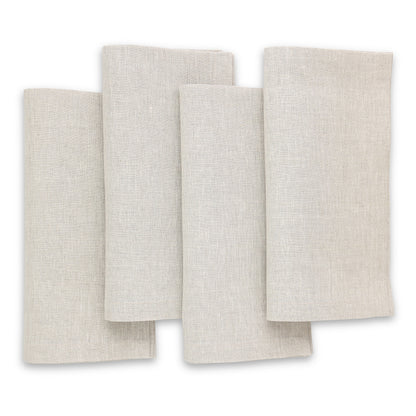 set of 4 sand linen napkins plain hem