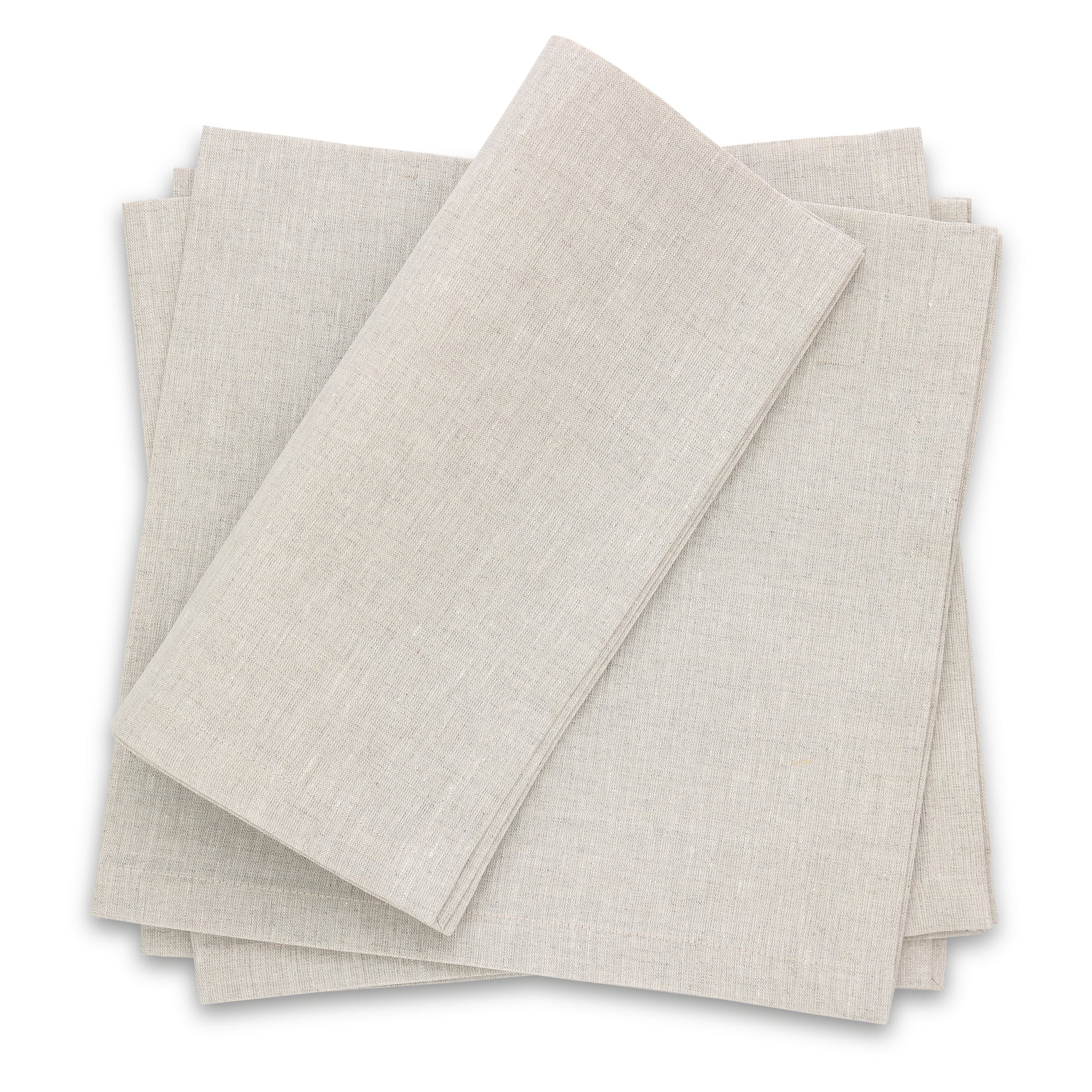 set of 4 sand linen napkins plain hem