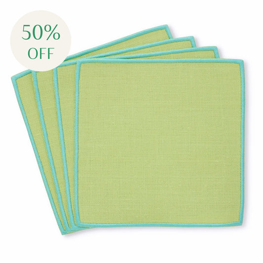 Avocado Turin Linen Cocktail Napkins (set of 4)