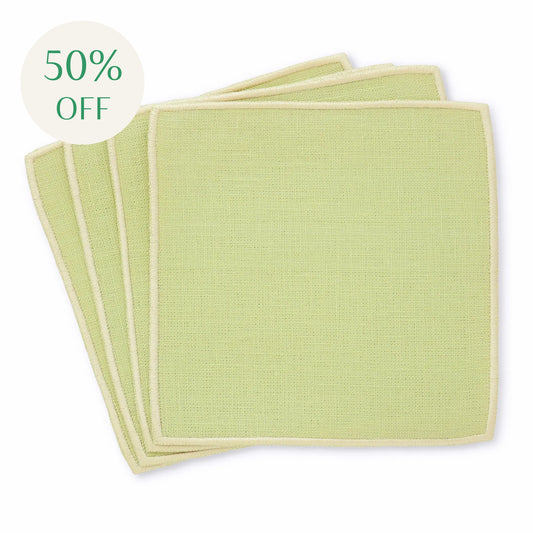 Georgia Green Turin Linen Cocktail Napkins (set of 4)