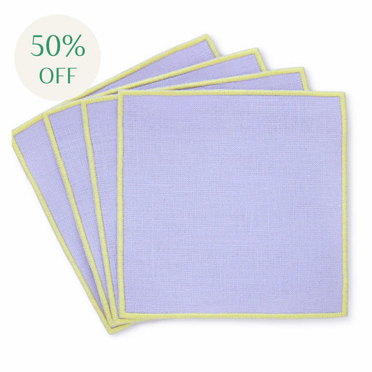 Lavender Turin Linen Cocktail Napkins (set of 4)