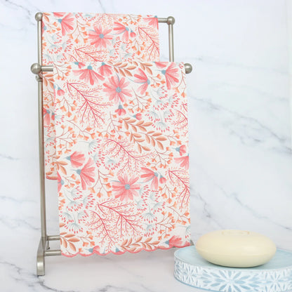 Floral Prints Scalloped Linen Guest Towel (each)