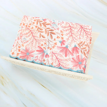 Floral Prints Scalloped Linen Guest Towel (each)