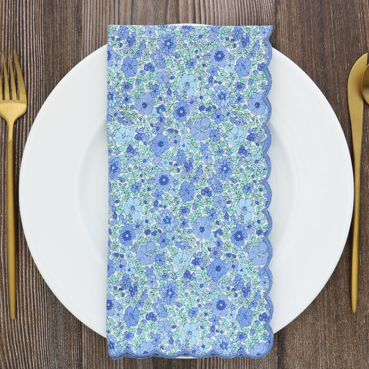 Verona Arley Gardens Blue Liberty London Scalloped Dinner Napkins (each)