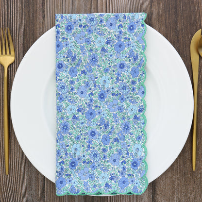 Verona Arley Gardens Blue Liberty London Scalloped Dinner Napkins (each)