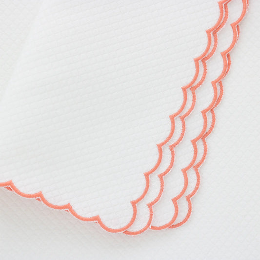 White Coral Scalloped Dinner Napkins and Placemats (each)