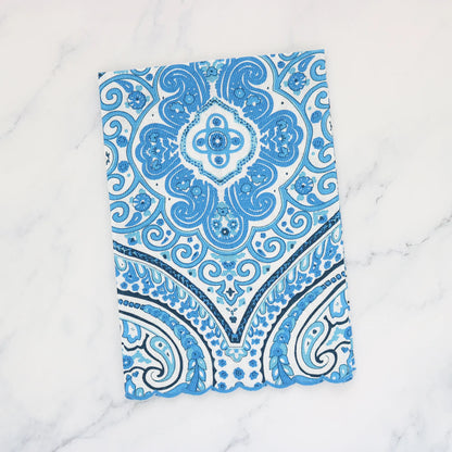 Floral Prints Scalloped Linen Guest Towel (each)