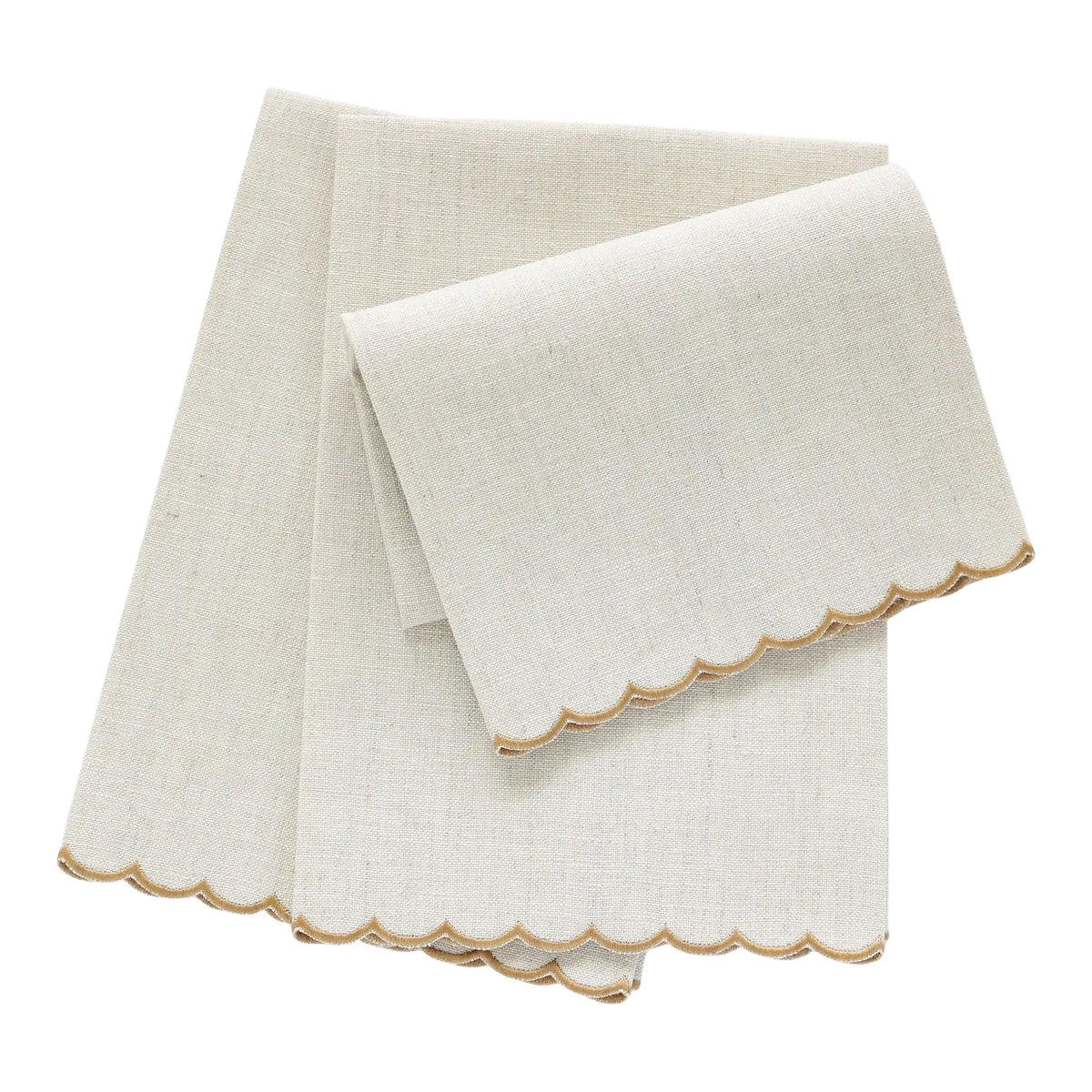 Verona Scalloped Linen Guest Towel
