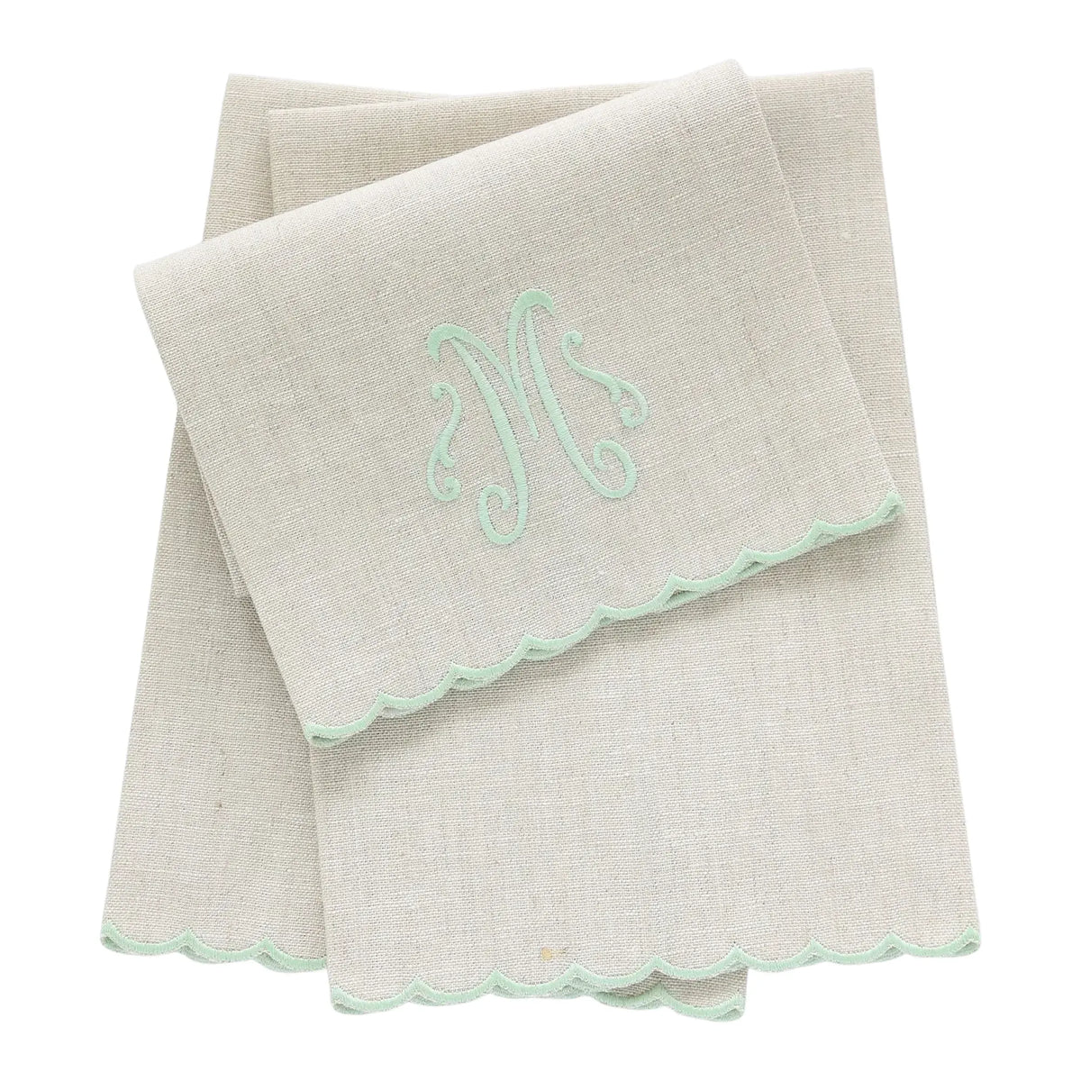 Verona Scalloped Linen Guest Towel