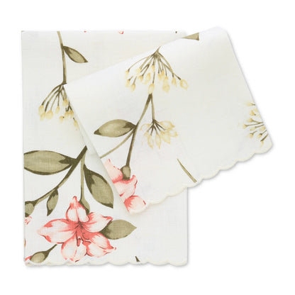 Floral Prints Scalloped Linen Guest Towel (each)