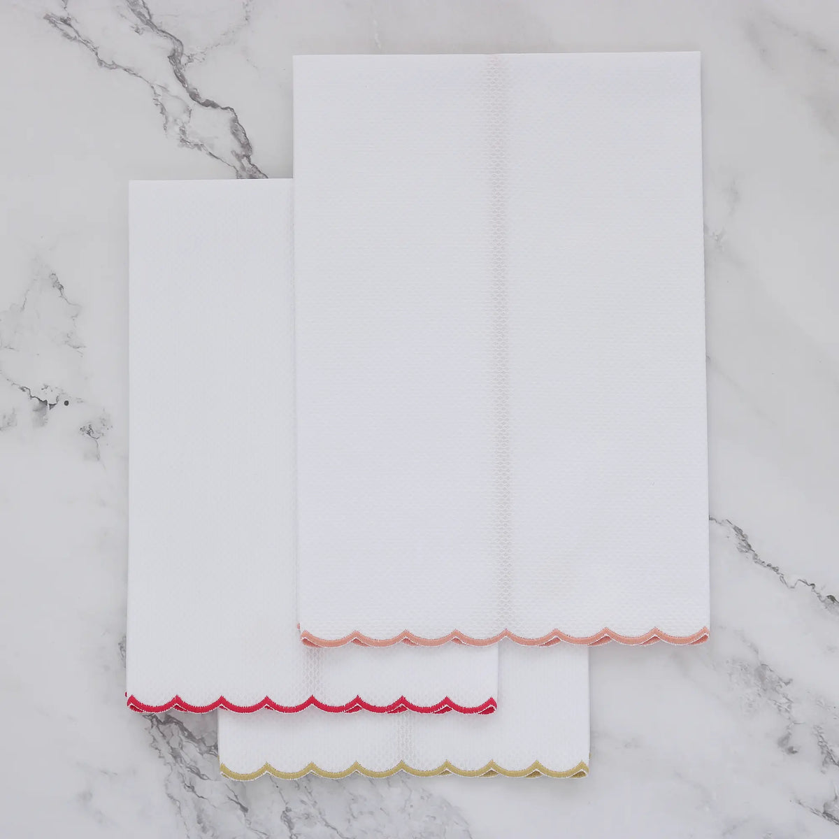 Cotton Pique Verona Scalloped Guest Towel