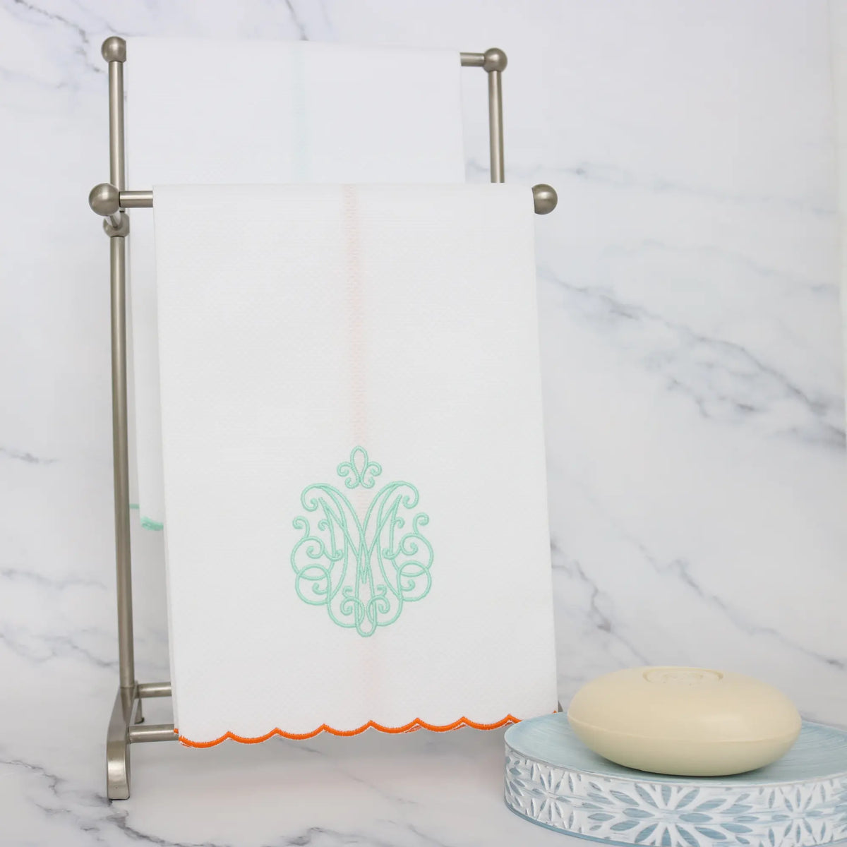 Cotton Pique Verona Scalloped Guest Towel