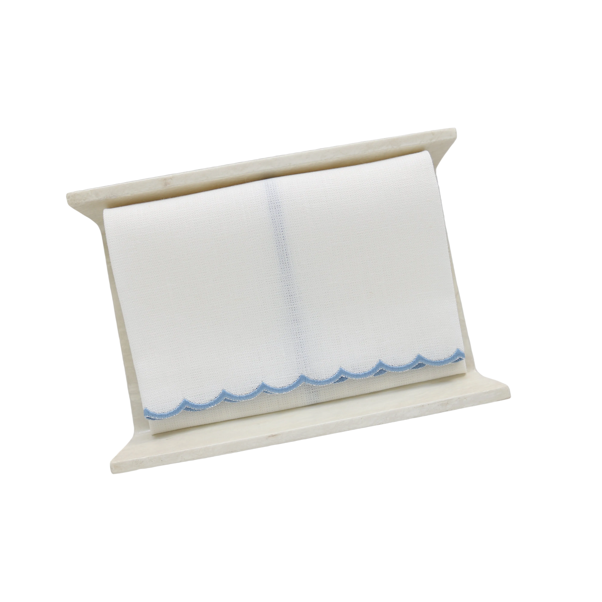 Verona Scalloped Linen Guest Towel