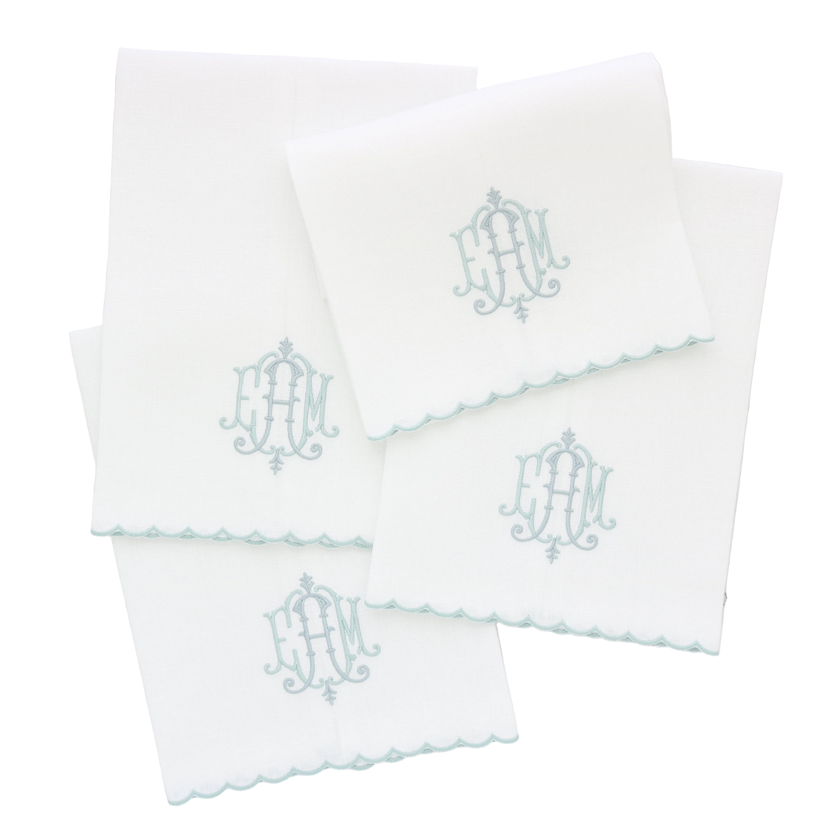 Verona Scalloped Linen Guest Towel
