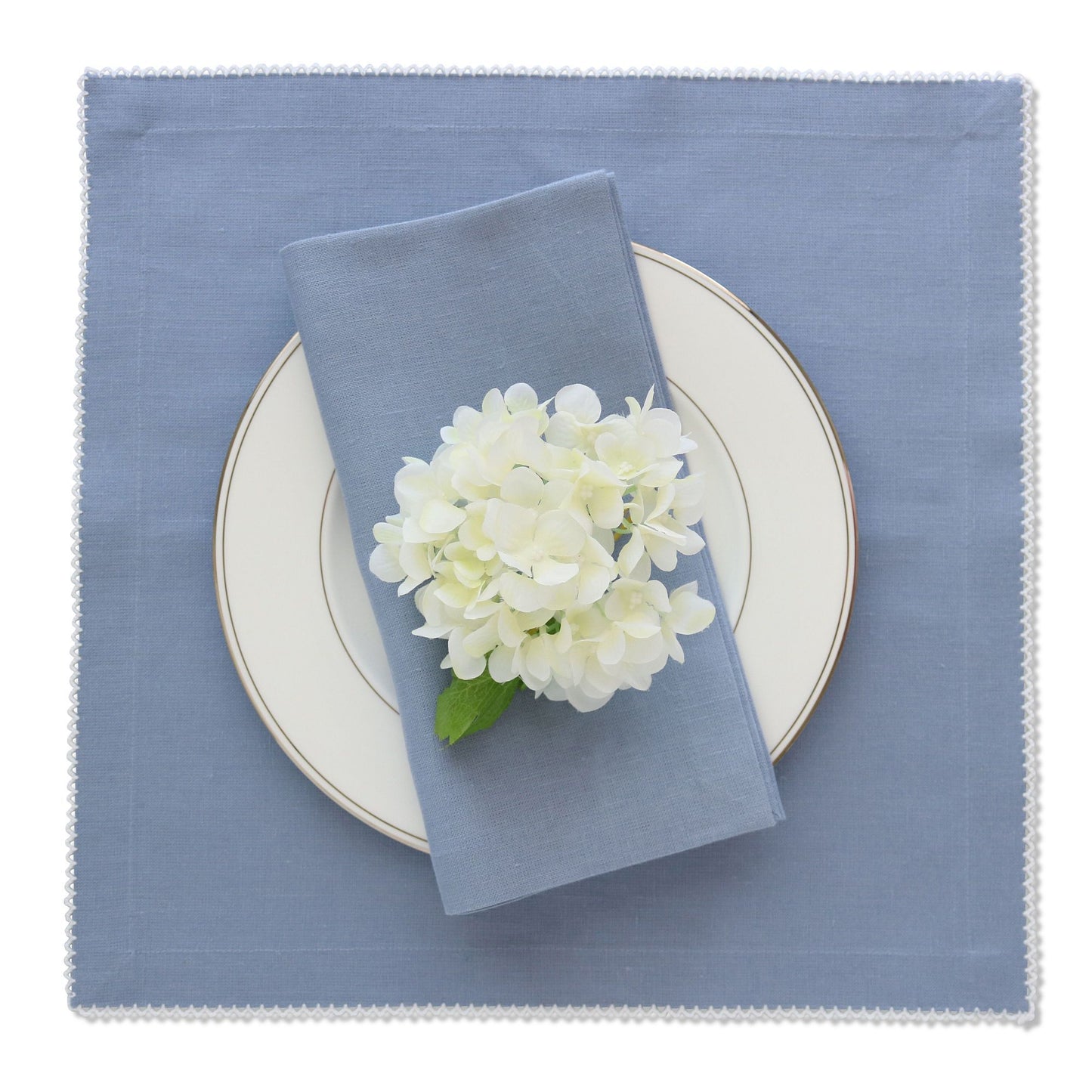Made to order linen picot trim placemats (set of 4)