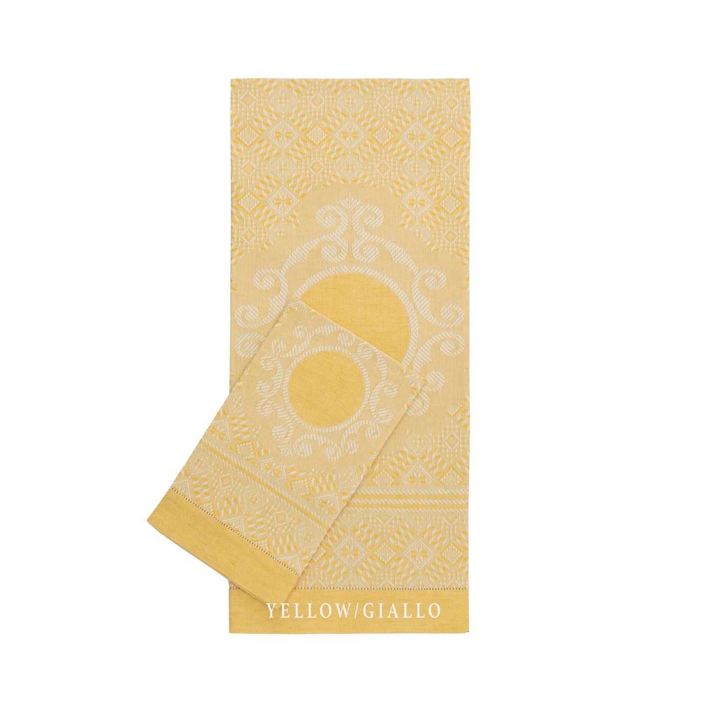 Tessitura Pardi Hand Towel - Medaglione Yellow Gold