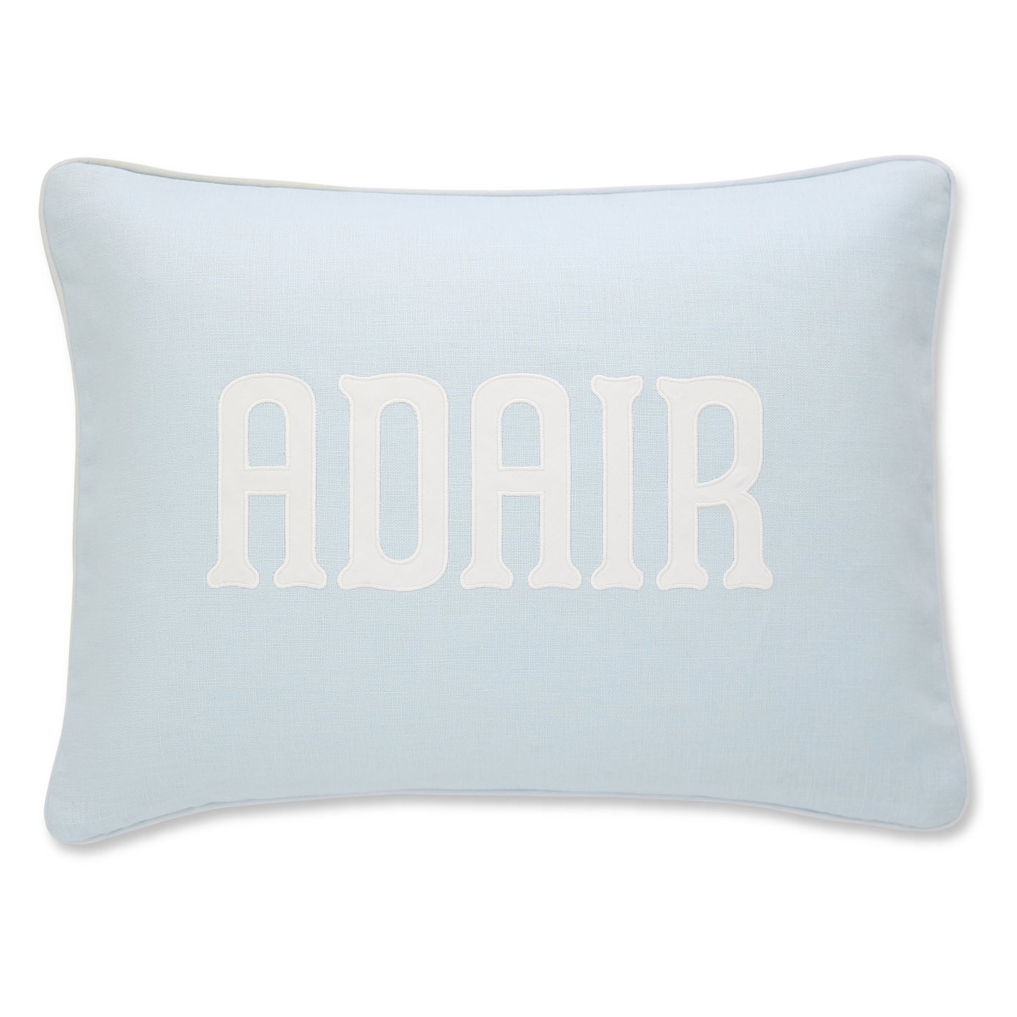 Adair Applique Name Linen Baby Pillow