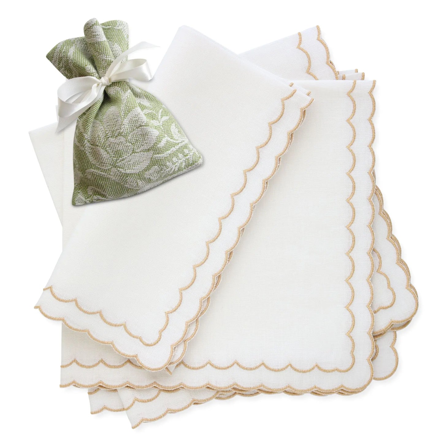 Aurora White/Gold Metallic dinner napkins (each)