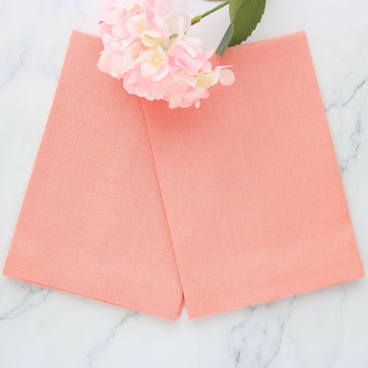 ORANGE tones Plain Hem Linen Guest Towels (each)