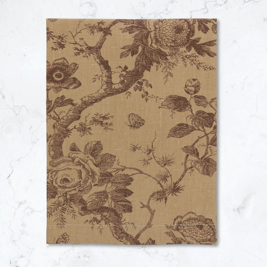 Asciugamani per gli ospiti in lino con motivo floreale marrone (ciascuno)
