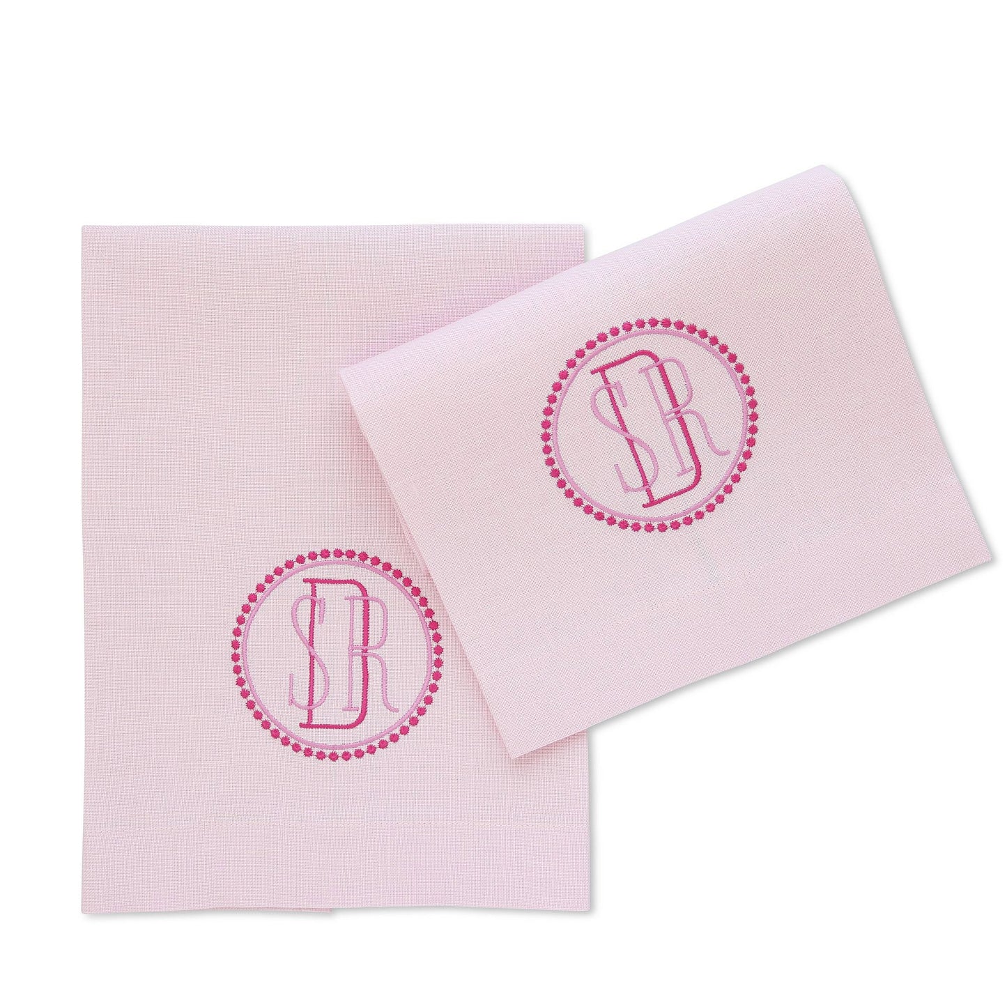 PINK tones Plain Hem Linen Guest Towels (each)