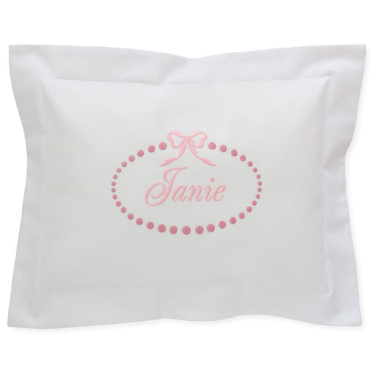Casey White Pique Baby Pillow