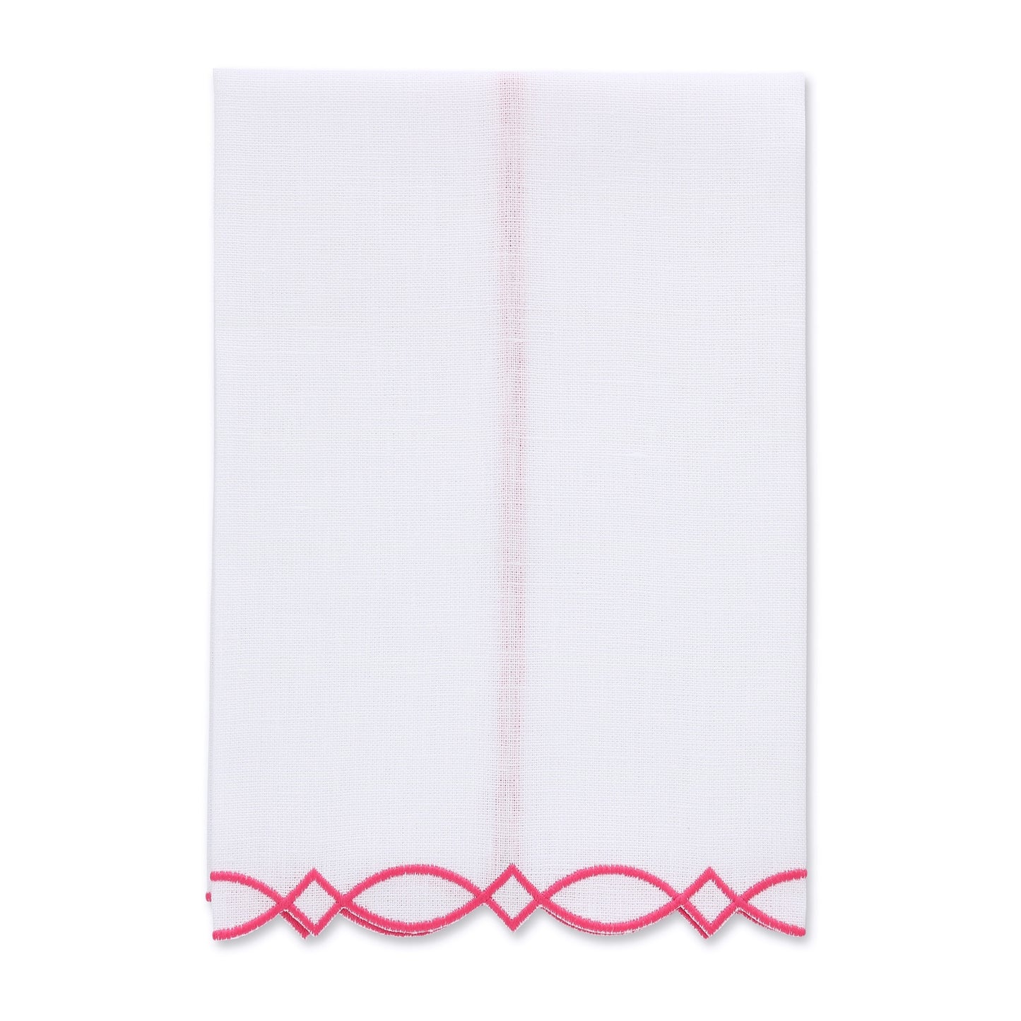 Asciugamano ospite moderno in lino bianco con bordo ricamato (ciascuno)