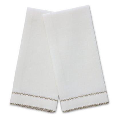 Asciugamani per gli ospiti in lino con rifiniture a doppio Picot su ordinazione (ciascuno)