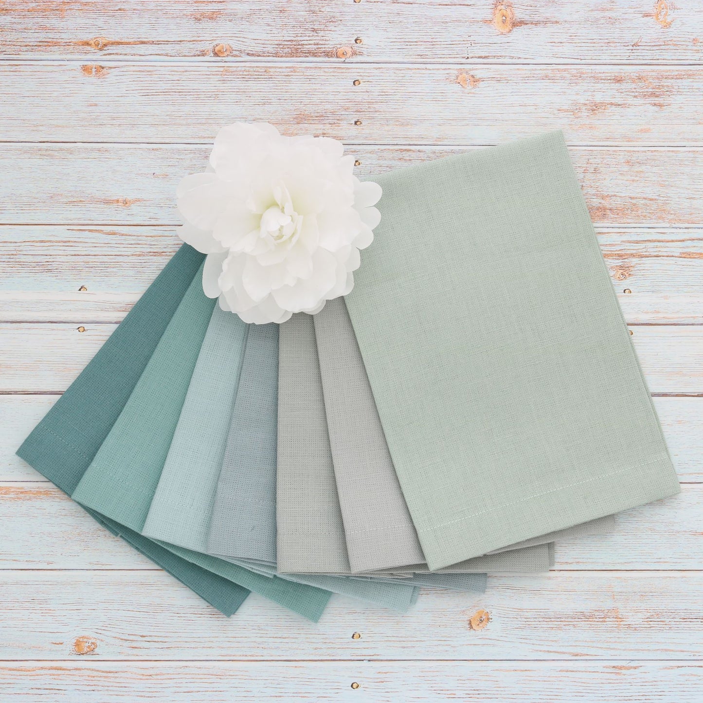 SILVERBLUE tones Plain Hem Linen Guest Towels (each)