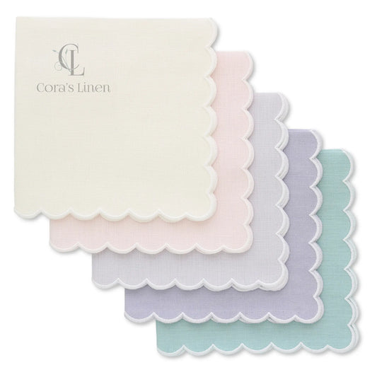 Italian Linen Scalloped Handkerchief (each)