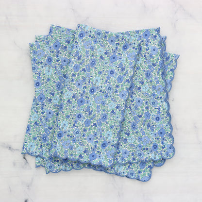 Arley Gardens Blue Liberty London Scalloped Napkins (each)