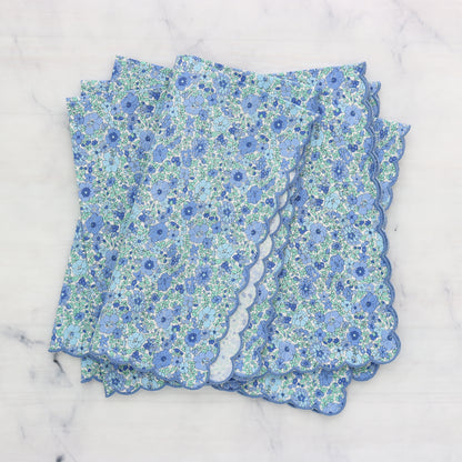 Arley Gardens Blue Liberty London Scalloped Napkins (each)