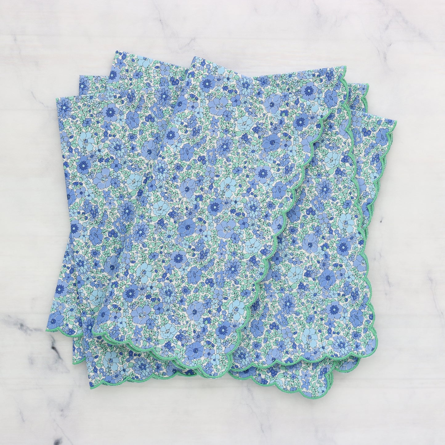 Arley Gardens Blue Liberty London Scalloped Napkins (each)