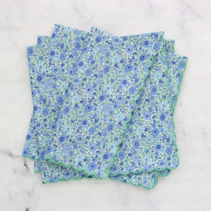 Arley Gardens Blue Liberty London Scalloped Napkins (each)