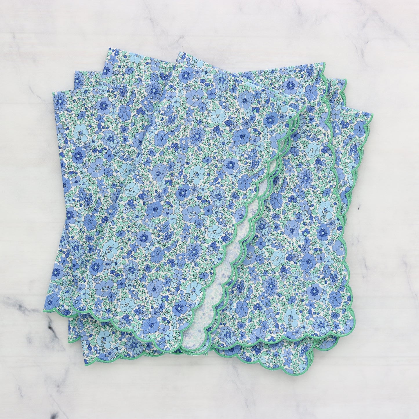 Arley Gardens Blue Liberty London Scalloped Napkins (each)